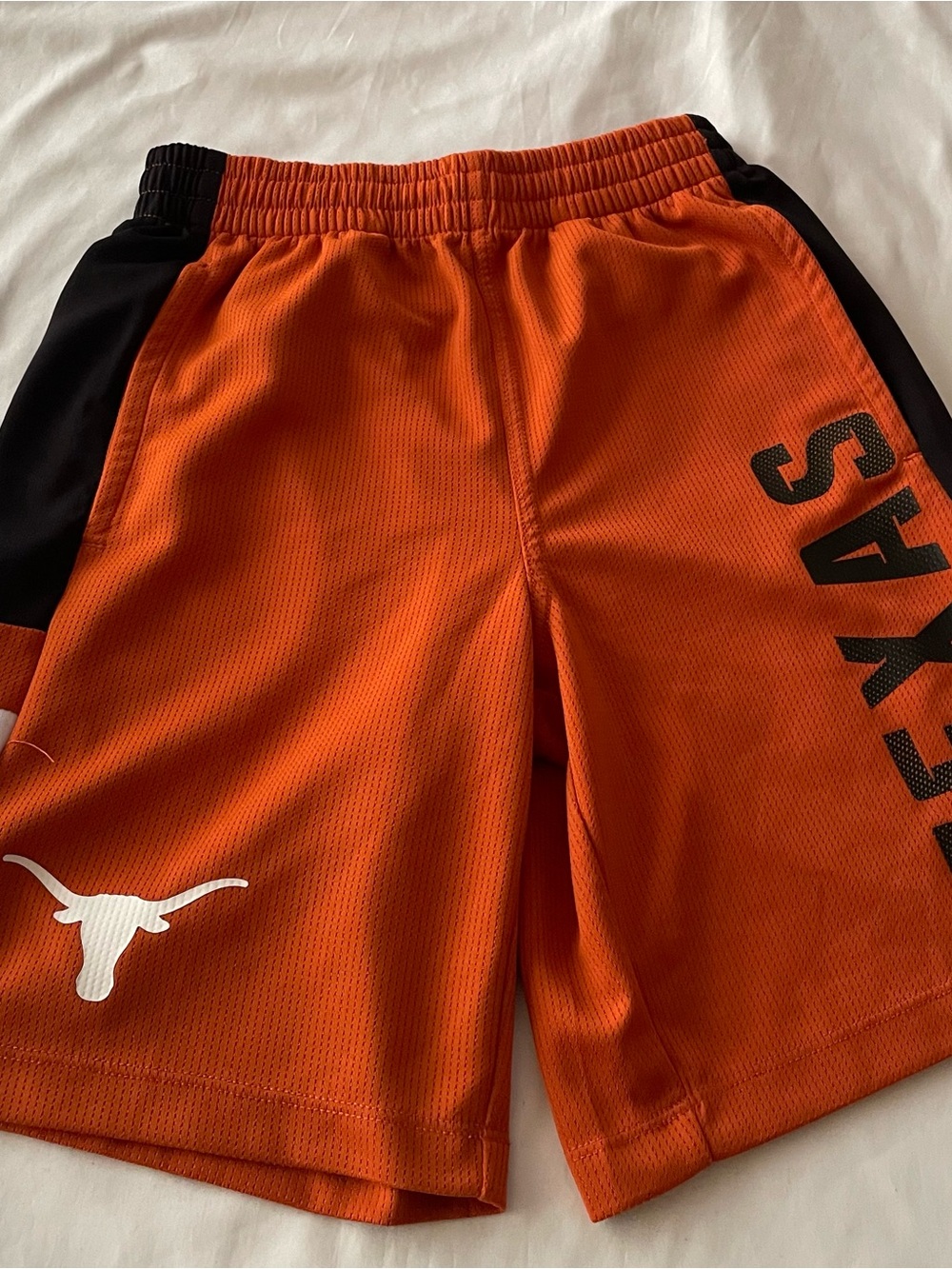 University of Texas (UT) Longhorns Orange Kids Athletic Shorts, Sz S (8)